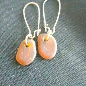 Beautiful hand picked Bahamian sea glass, hand crafted earrings